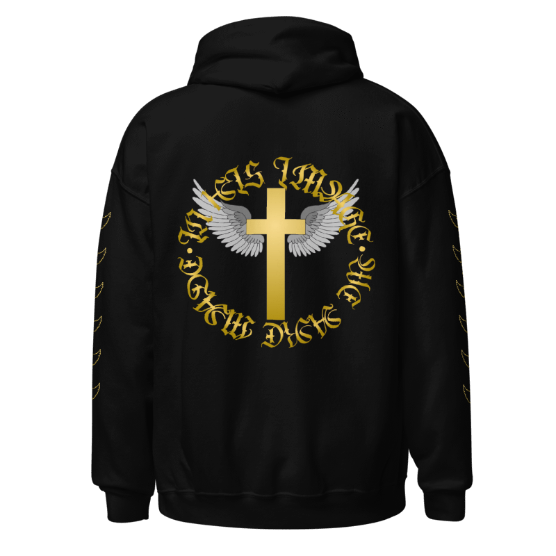 Hoodie - Ringed Cross x Crosses on Sleeves - True Gold