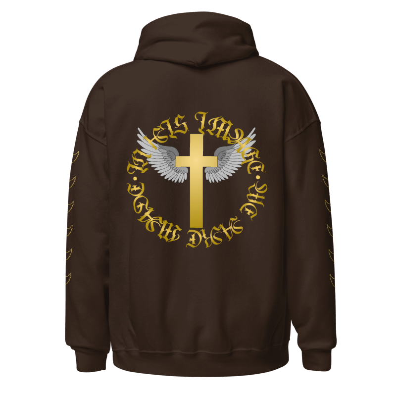 Hoodie - Ringed Cross x Crosses on Sleeves - True Gold