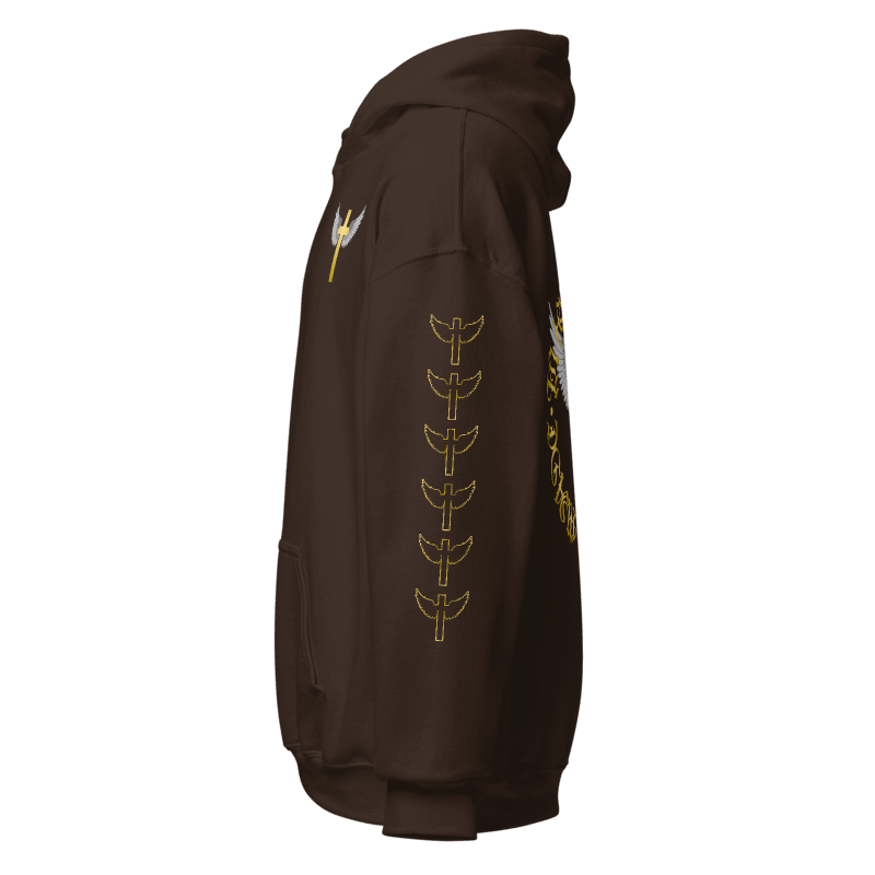 Hoodie - Ringed Cross x Crosses on Sleeves - True Gold